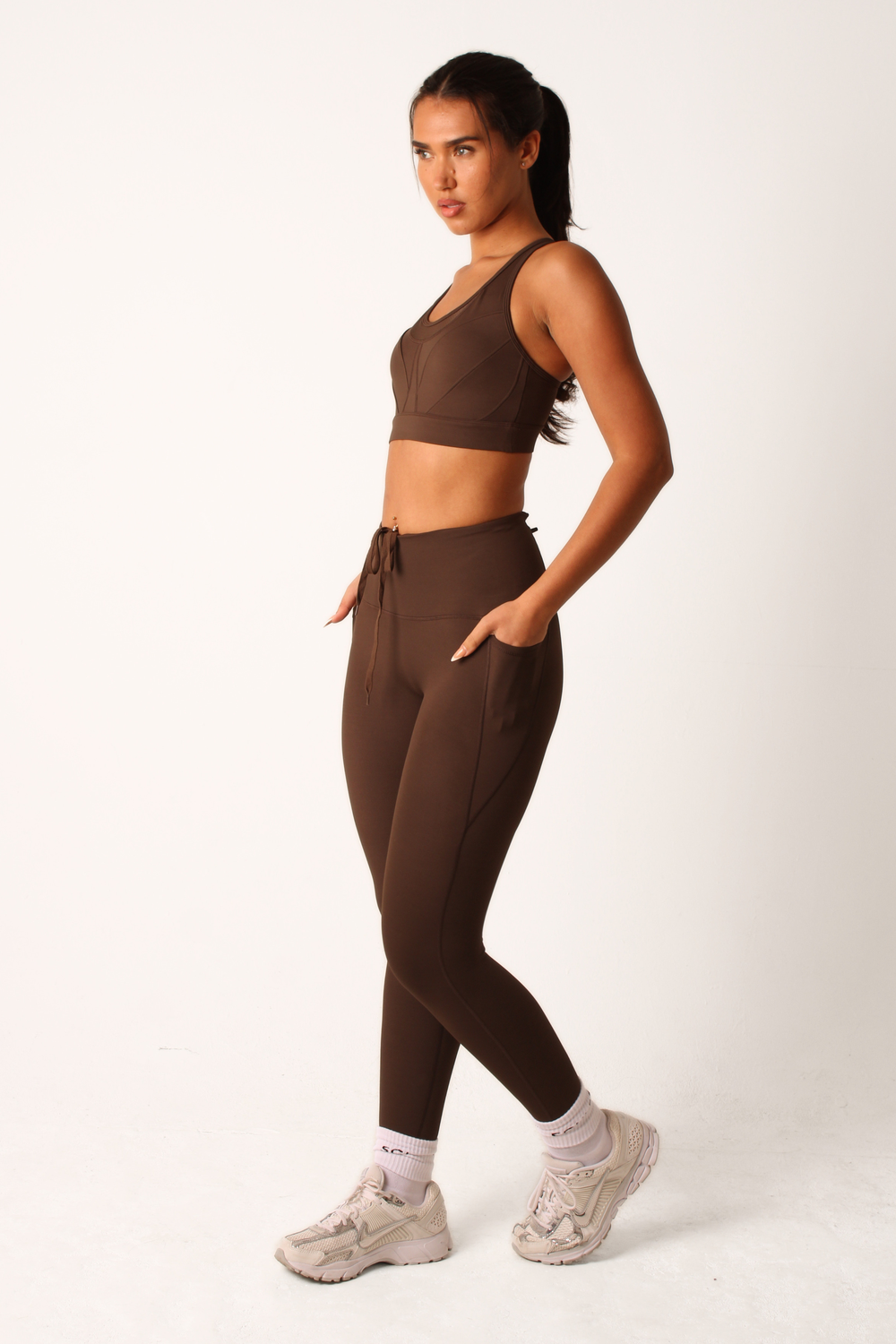 Performance High Waisted Leggings Impact Brown