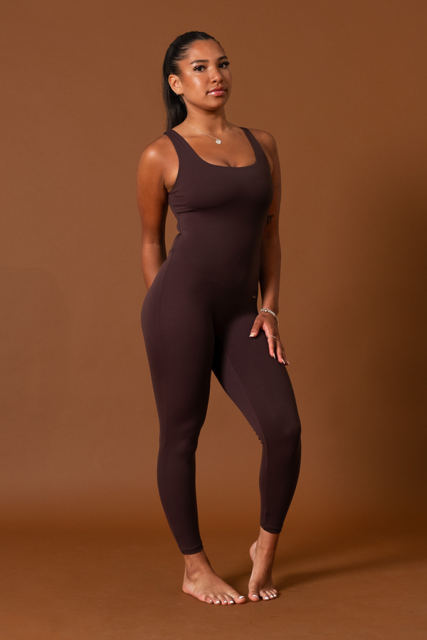 Square Neck Jumpsuit Espresso