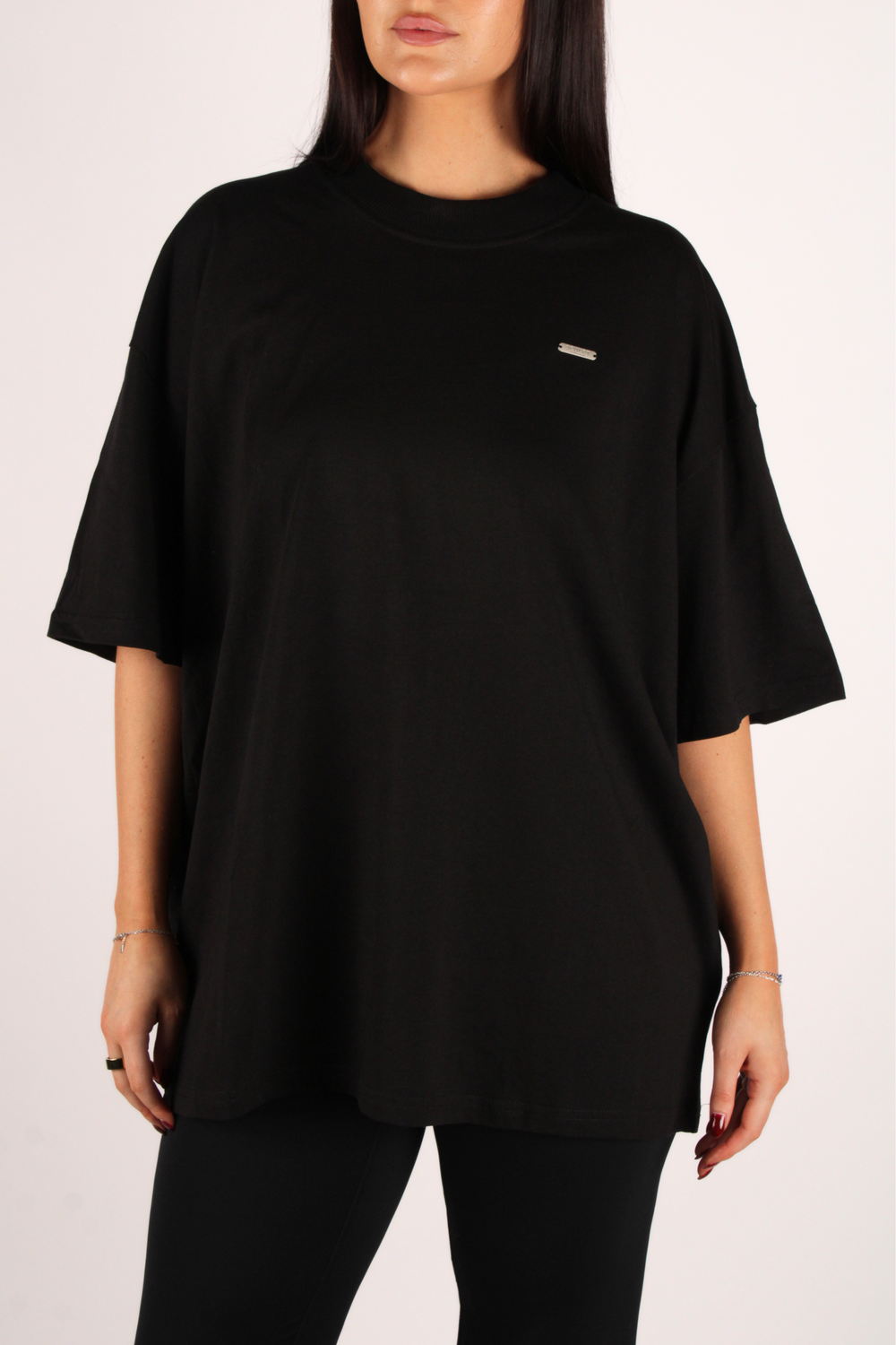 Basic Oversized Short Sleeve Boyfriend T-Shirt Black