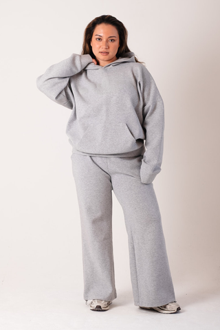 Oversized Printed Logo Joggers Heather Grey