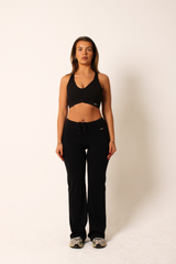 Regular High Waisted Wide Leg Flares Black