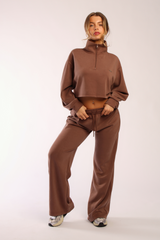 Oversized Light Weight Elasticated Flowy Joggers Chai
