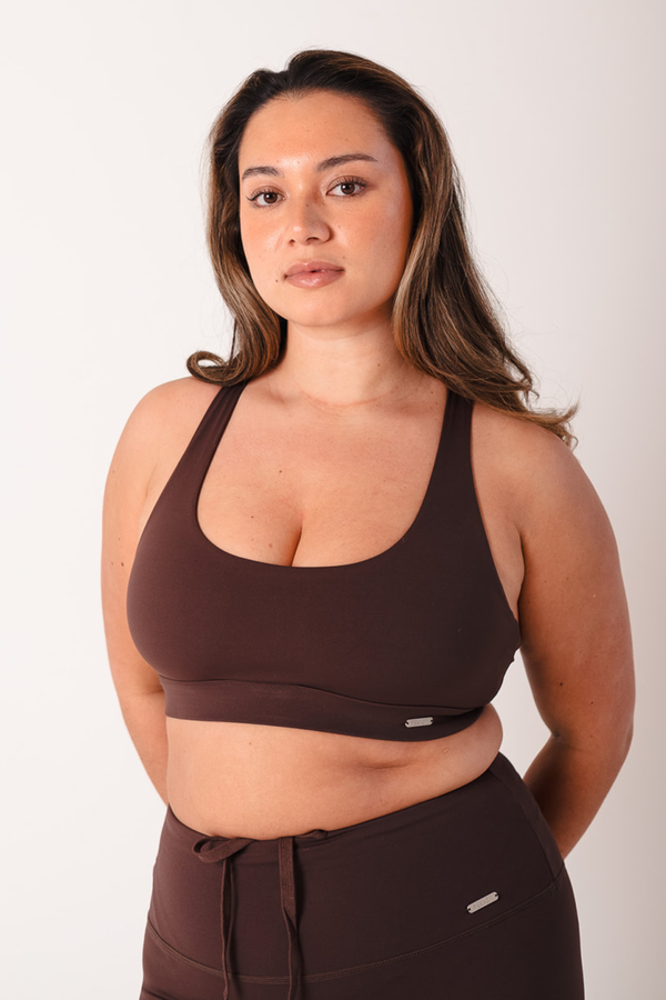 Cross Back Sports Bra Espresso