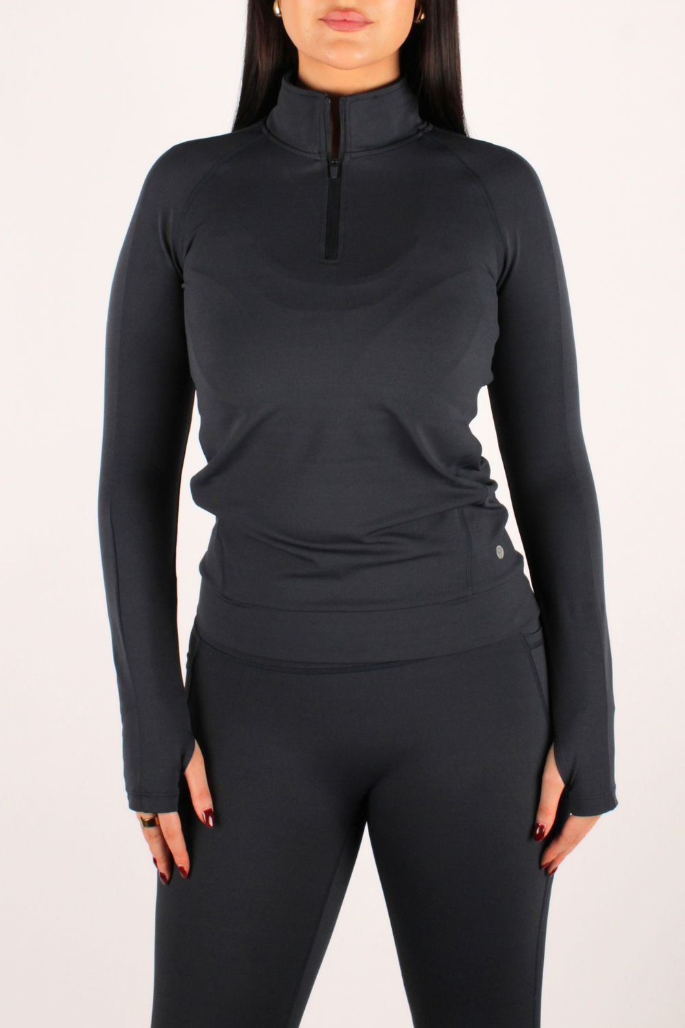 Performance 1/4 Zip Fitted Top Impact Blue