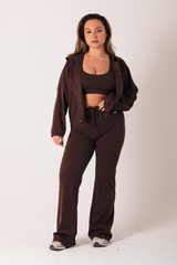 Regular High Waisted Wide Leg Flares Espresso