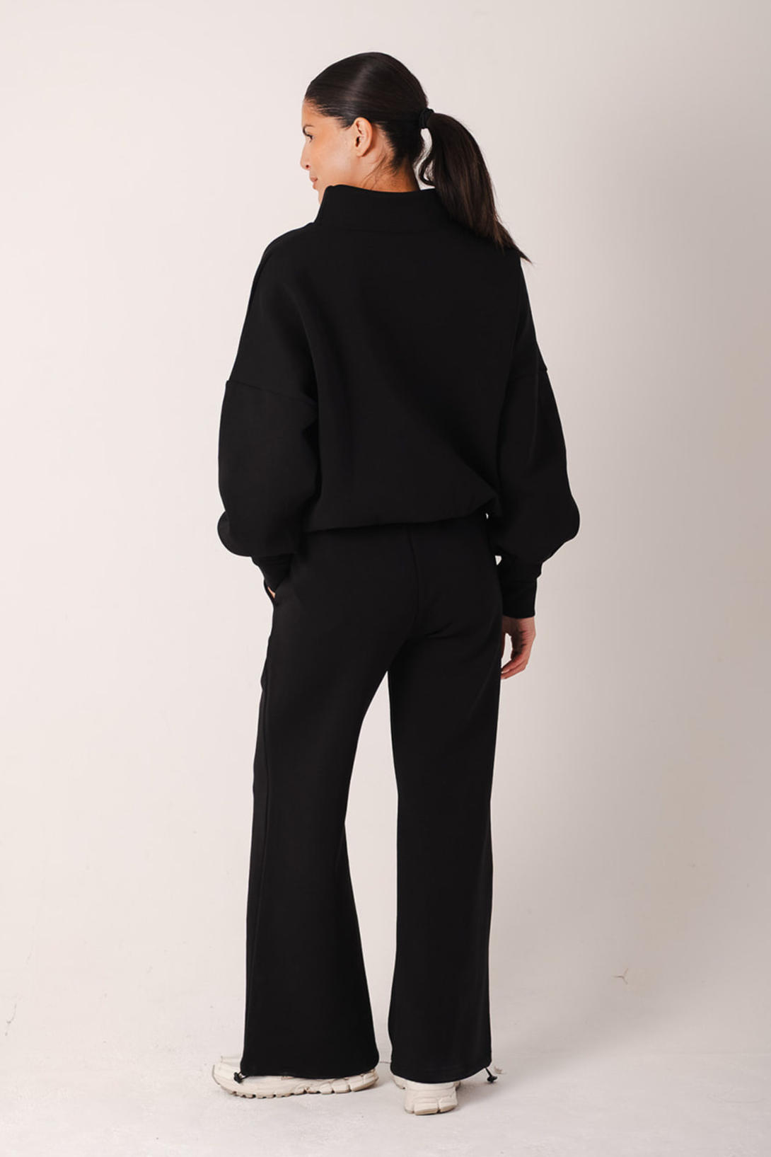 Sculpt Activewear | Signature High Neck Oversized Jumper Black