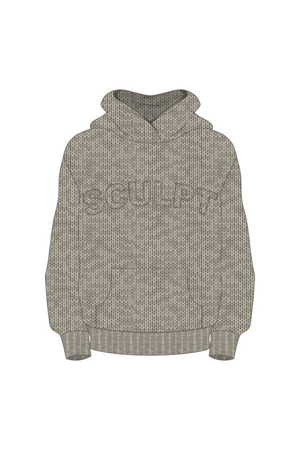 Pre-Order | Cloud Knit Oversized Knitted Hoodie Taupe