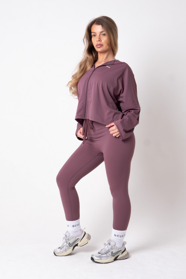 Oversized Light Zip Through Jacket Deep Plum