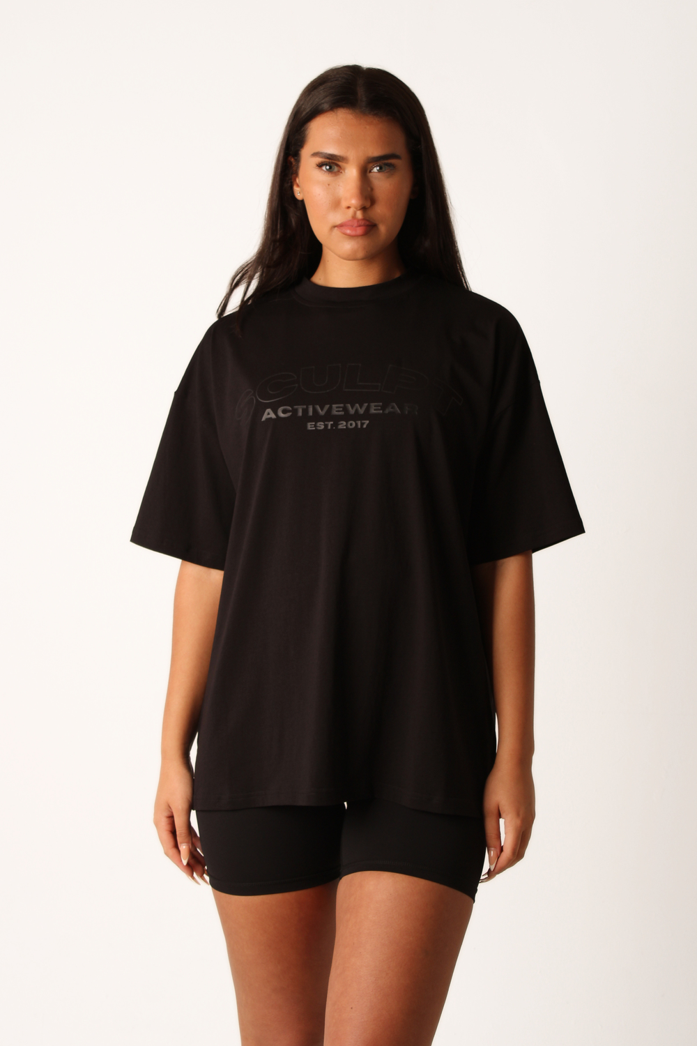 Signature Oversized Short Sleeve Logo T-Shirt Black