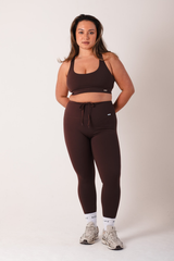 Hybrid High Waisted Leggings Espresso