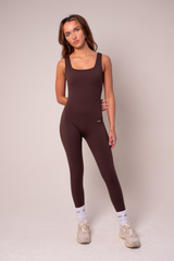 Square Neck Jumpsuit Espresso