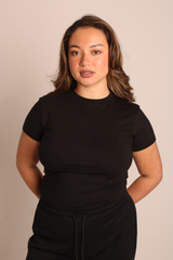 Basic Fitted Short Sleeve Tee Black