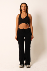 Regular High Waisted Wide Leg Flares Black