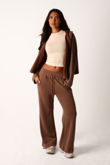 Oversized Light Weight Elasticated Soft Touch Joggers Clay