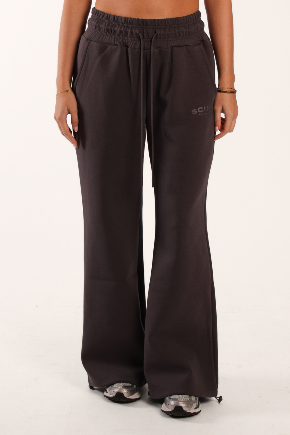 Oversized Printed Logo Joggers Charcoal