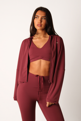 Oversized Light Zip Through Jacket Açai