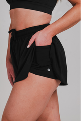 Performance Layered Fitted Shorts Black