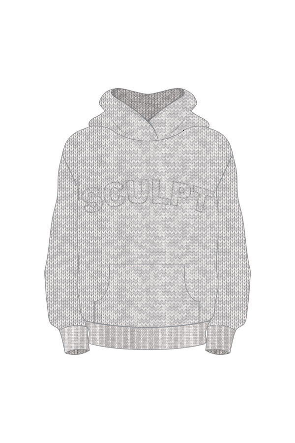 Pre-Order | Cloud Knit Oversized Knitted Hoodie Light Grey