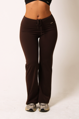 Petite High Waisted Wide Leg Flares Espresso