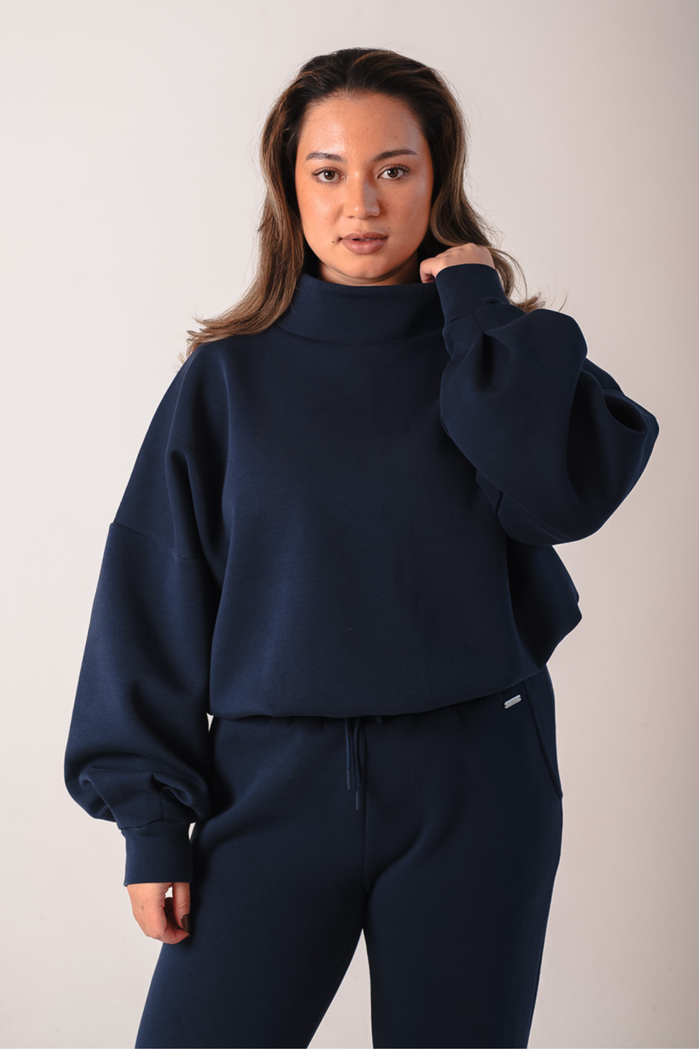 Funnel High Neck Oversized Jumper Sapphire