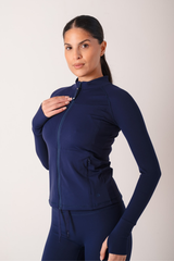 Reform Fitted Zip Through Jacket Navy