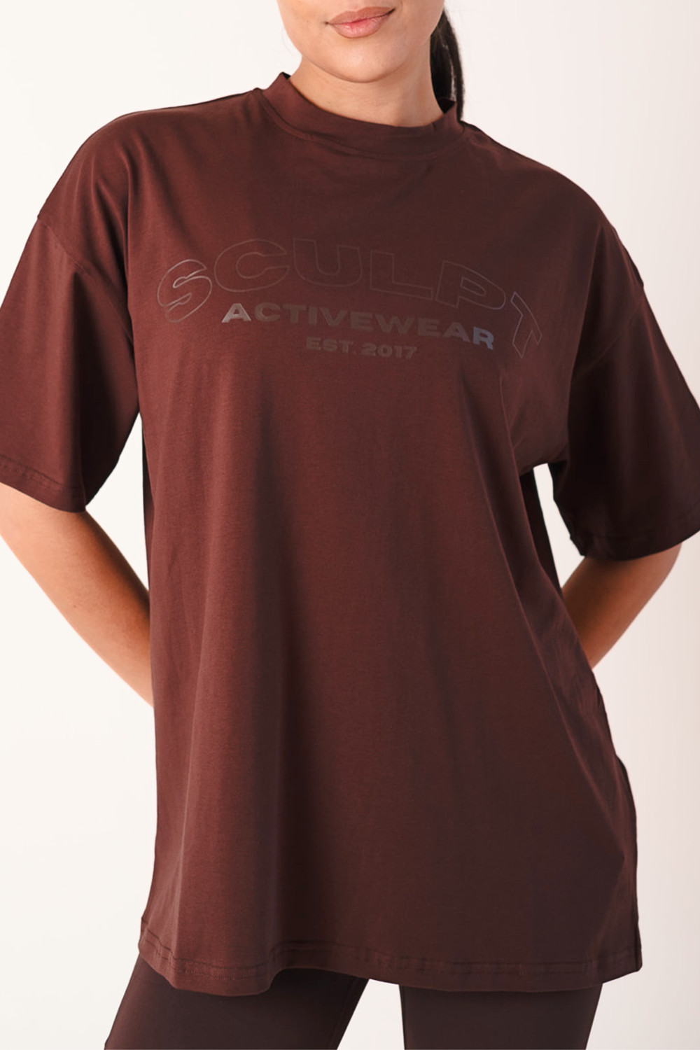 Signature Oversized Short Sleeve Logo T-Shirt Brown