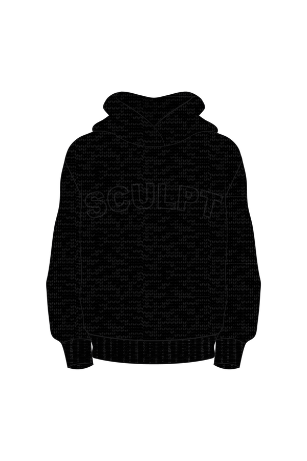 Pre-Order | Cloud Knit Oversized Knitted Hoodie Black