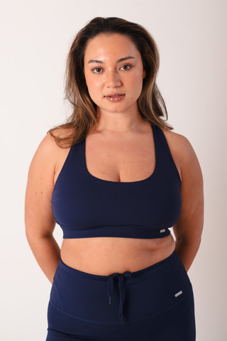 Cross Back Sports Bra Navy