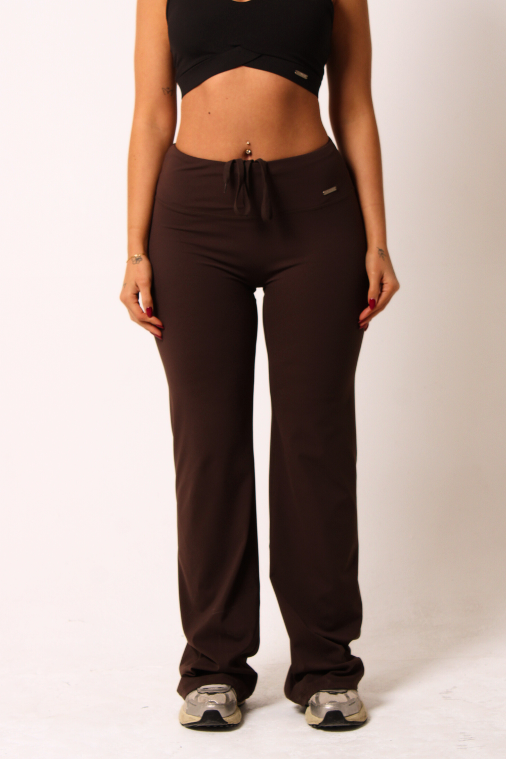 Regular High Waisted Wide Leg Flares Espresso