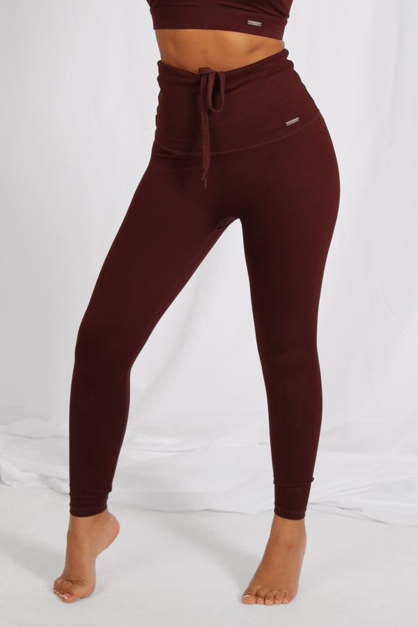 Performance High Waisted Leggings Burgundy