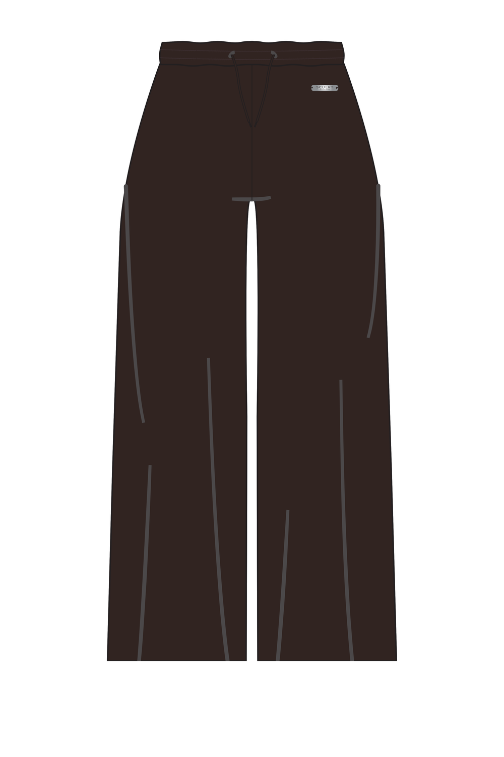 Petite Oversized Lightweight Elasticated Flowy Joggers Brown