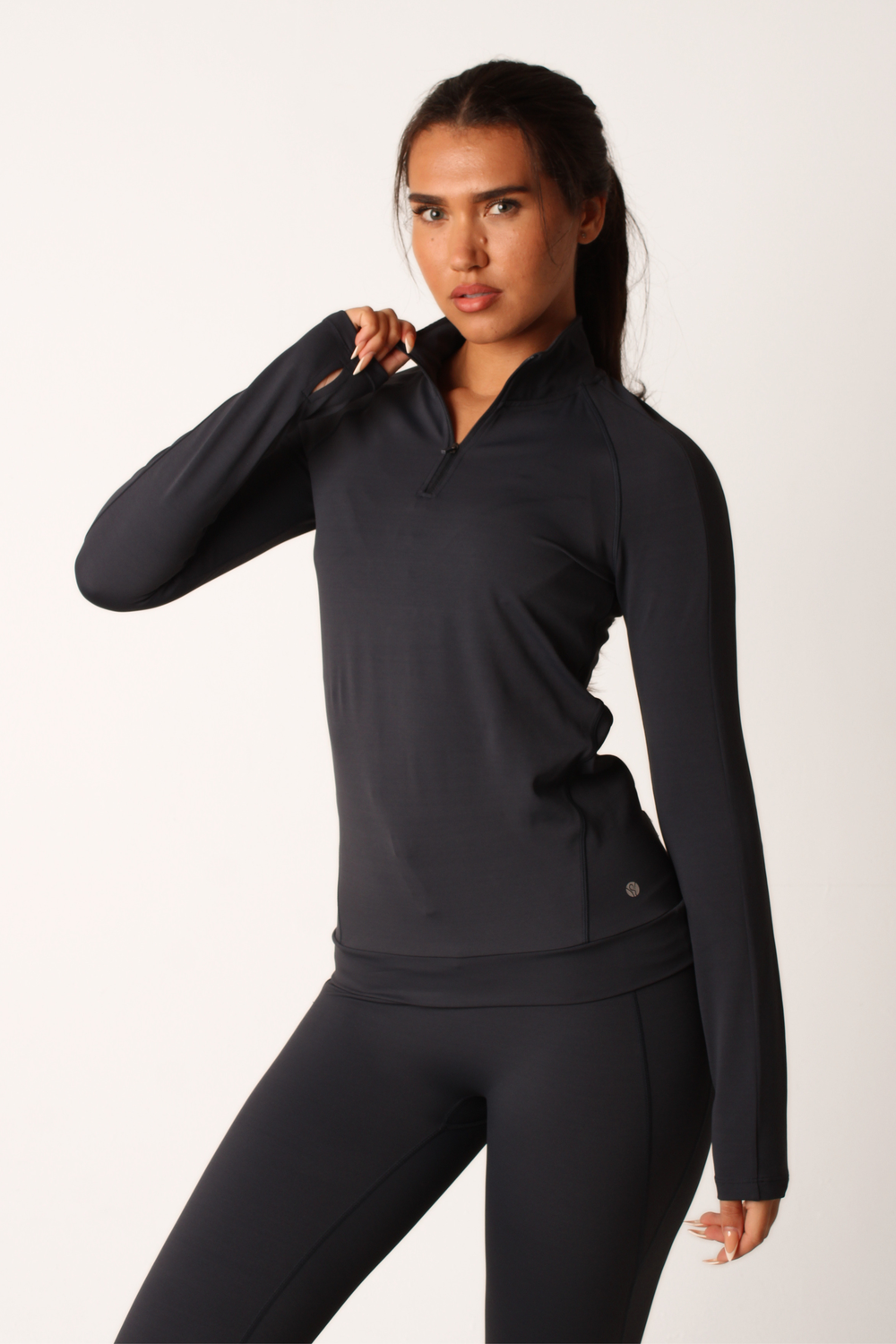 Performance 1/4 Zip Fitted Top Impact Blue