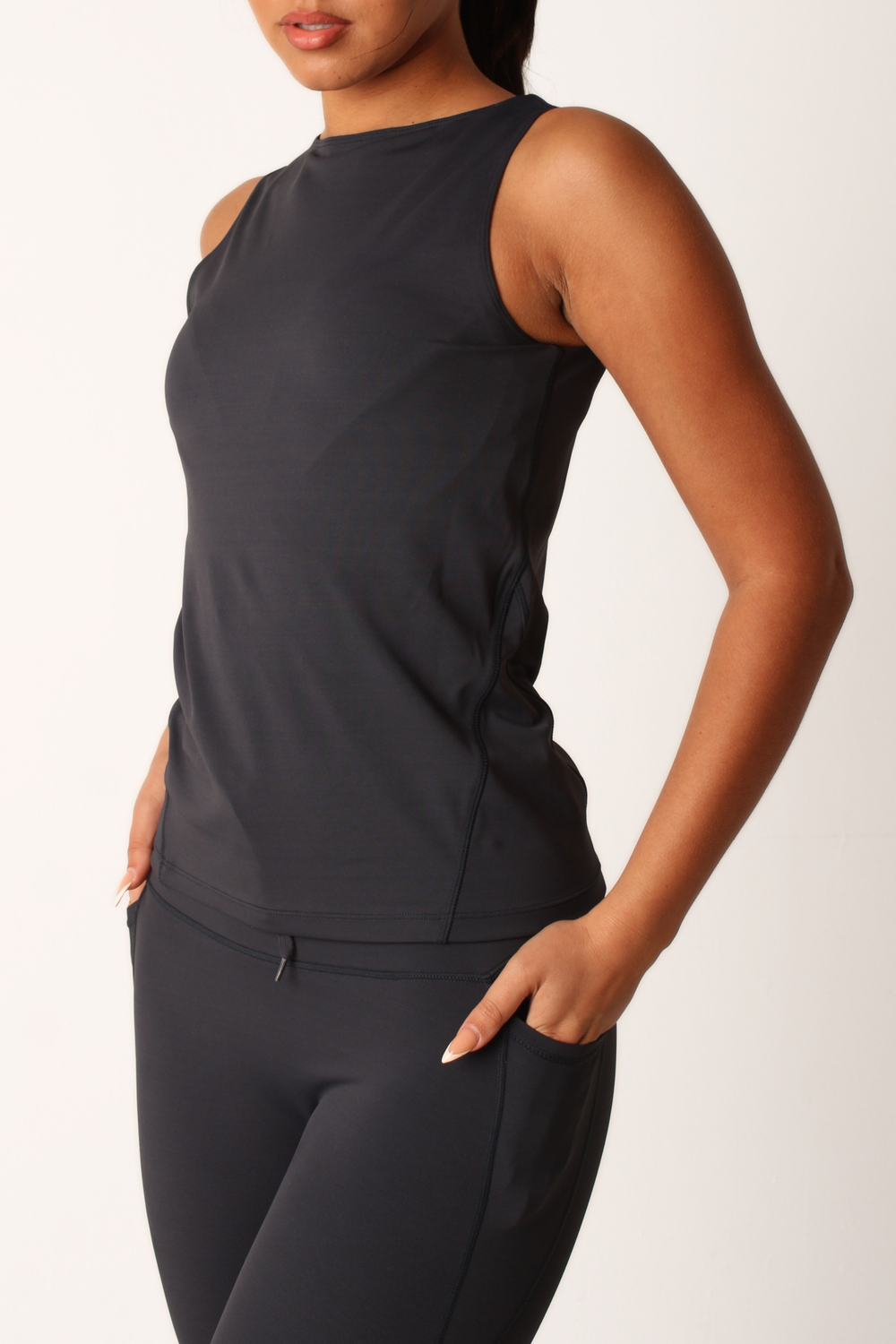Performance Fitted Square Neck Vest Impact Blue
