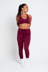 Hybrid High Waisted Leggings Wine