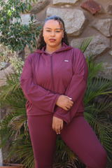 Oversized Light Zip Through Jacket Açai