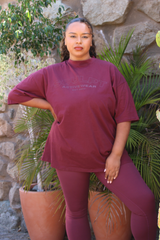 Oversized Short Sleeve Logo T-Shirt Berry