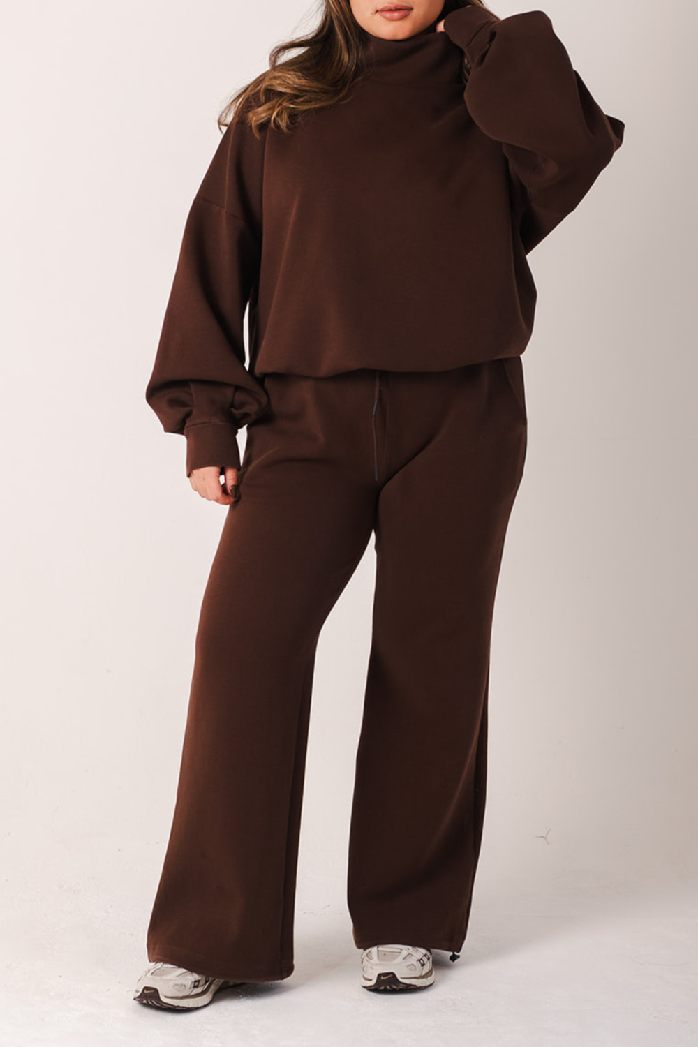 Lounge Funnel High Neck Oversized Jumper Cocoa