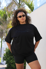 Signature Oversized Short Sleeve Logo T-Shirt Black